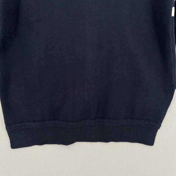 ONE GREY DAY Sweater Womens Small Navy White Crew neck Pullover Stripe Accent - Picture 7 of 9